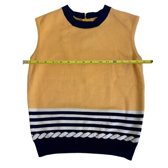 St. John Collection by Marie Gray Cami knit Sleeveless Blue/yellow Santana Sz S - Picture 2 of 12